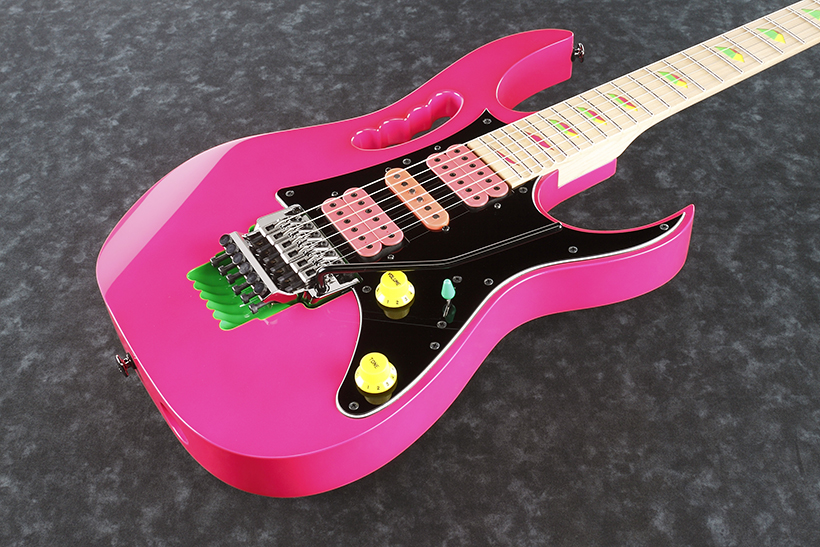 Ibanez Steve Vai Jem777 Sk Japan Hsh Dimarzio Fr - Shocking Pink - E-Gitarre in Str-Form - Variation 1