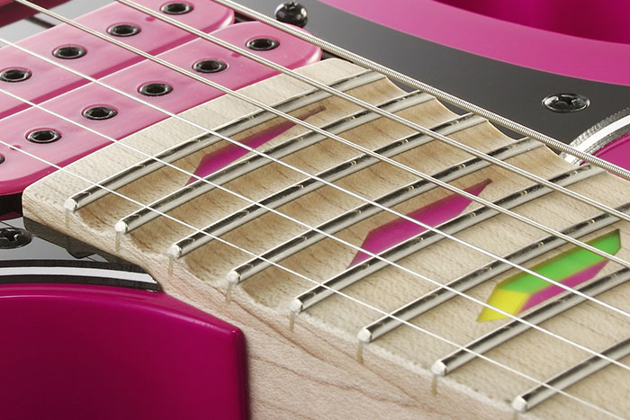 Ibanez Steve Vai Jem777 Sk Lh Gaucher Japon Signature Hsh Dimarzio Fr - Shocking Pink - E-Gitarre für Linkshänder - Variation 3