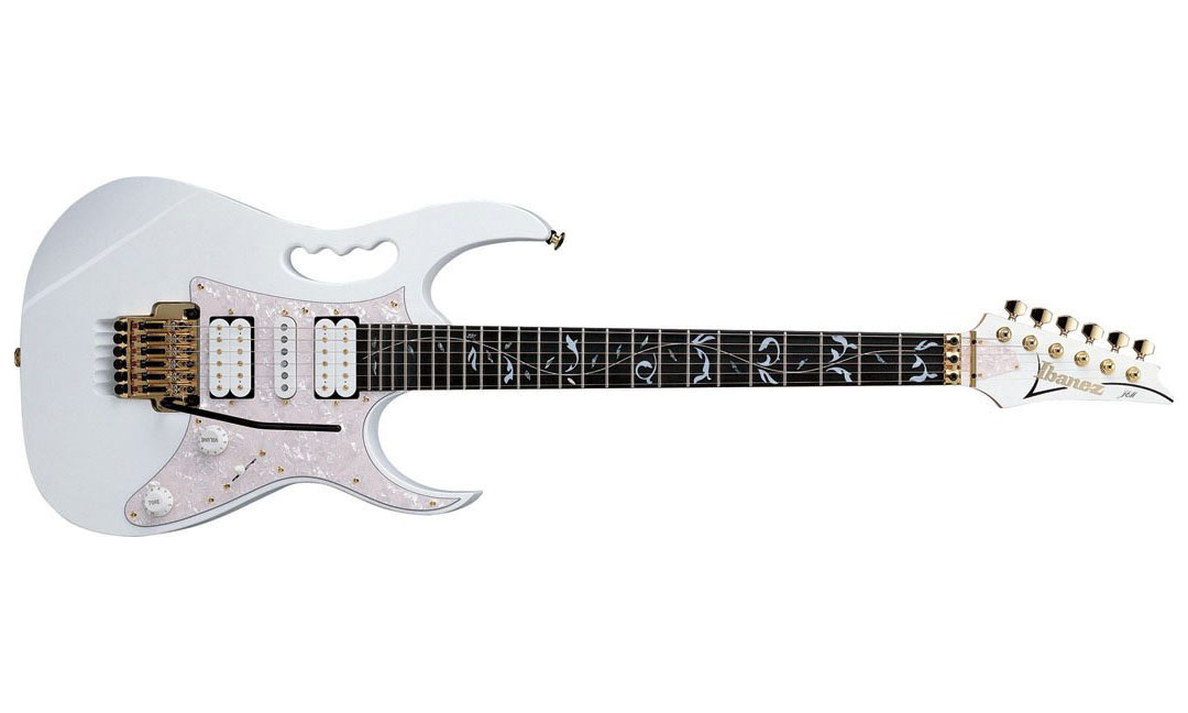 Ibanez Steve Vai Jem7v Wh Prestige Japon Signature Hsh Fr Rw - White - E-Gitarre in Str-Form - Variation 1