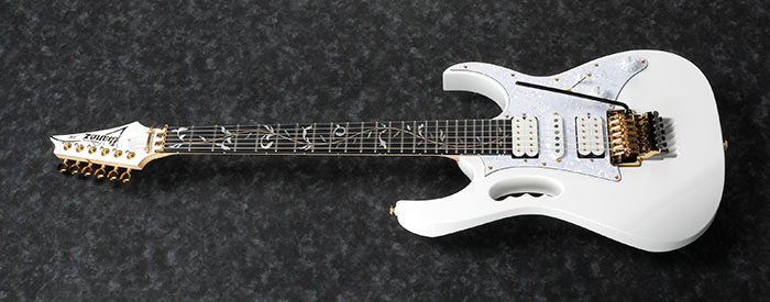 Ibanez Steve Vai Jem7vp Wh Premium Signature Hsh Fr Eb - White - Double Cut E-Gitarre - Variation 1