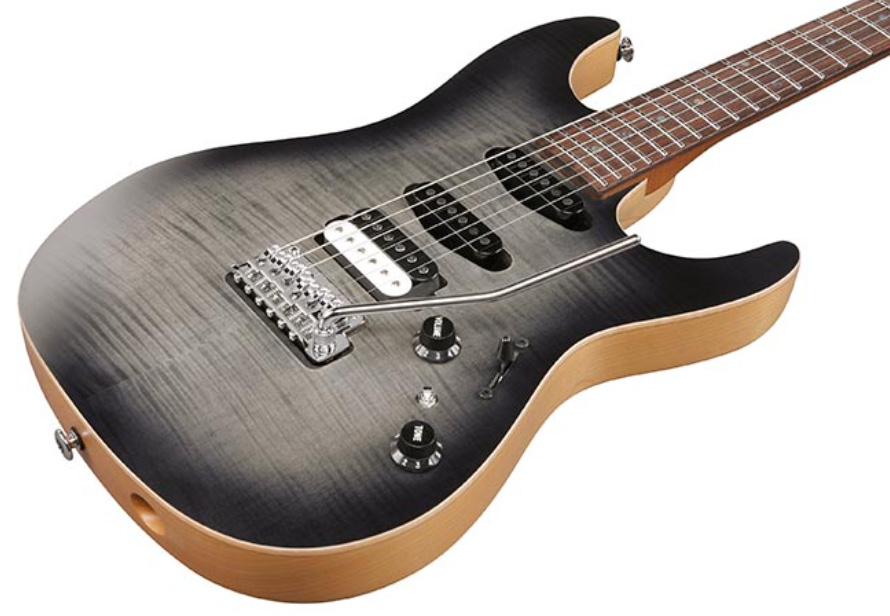 Ibanez Tom Quayle Tqm2 Jap Signature Hss Trem Rw - Charcol Black Burst Flat - Signature-E-Gitarre - Variation 2