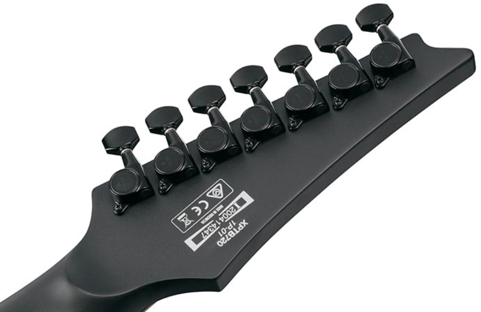 Ibanez Xptb720 Bkf Iron Label 7c Hh Dimarzio Fr Eb - Black Flat - 7-saitige E-Gitarre - Variation 3