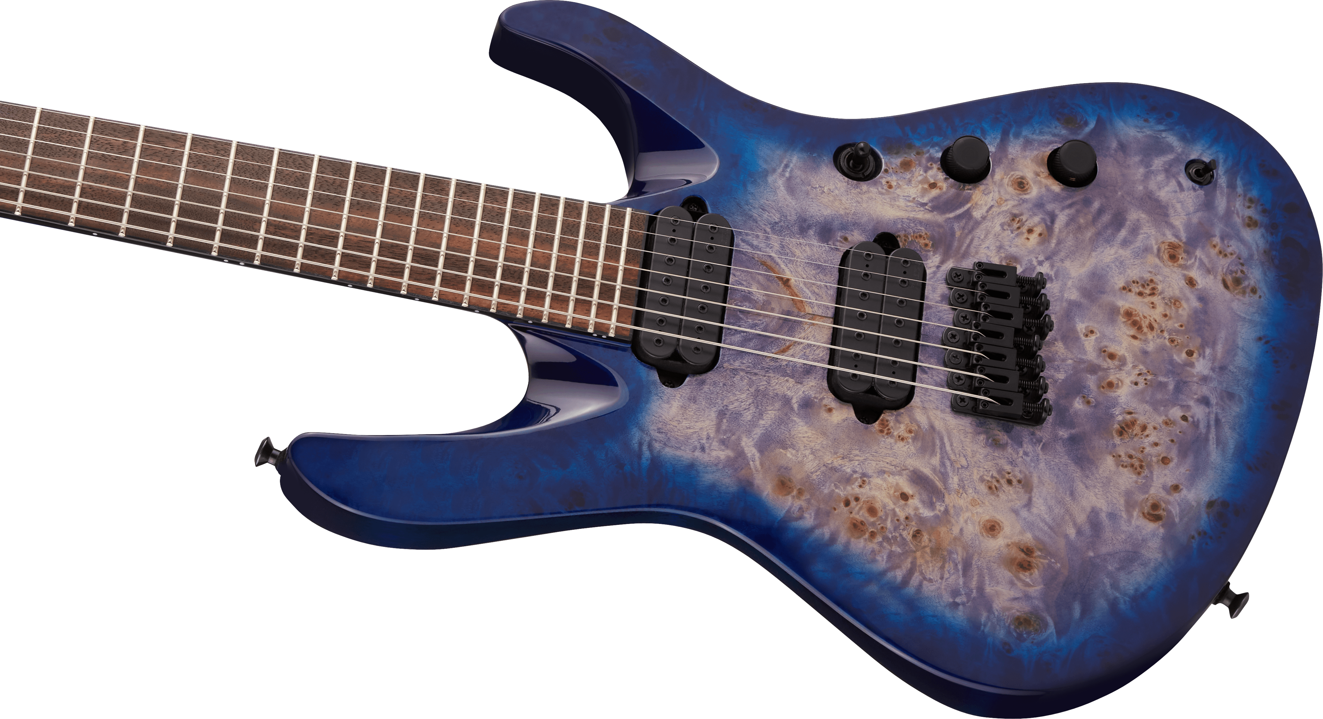 Jackson Chris Broderick Soloist 7 Pro 2h Dimarzio Ht Lau - Trans Blue Poplar - 7-saitige E-Gitarre - Variation 3