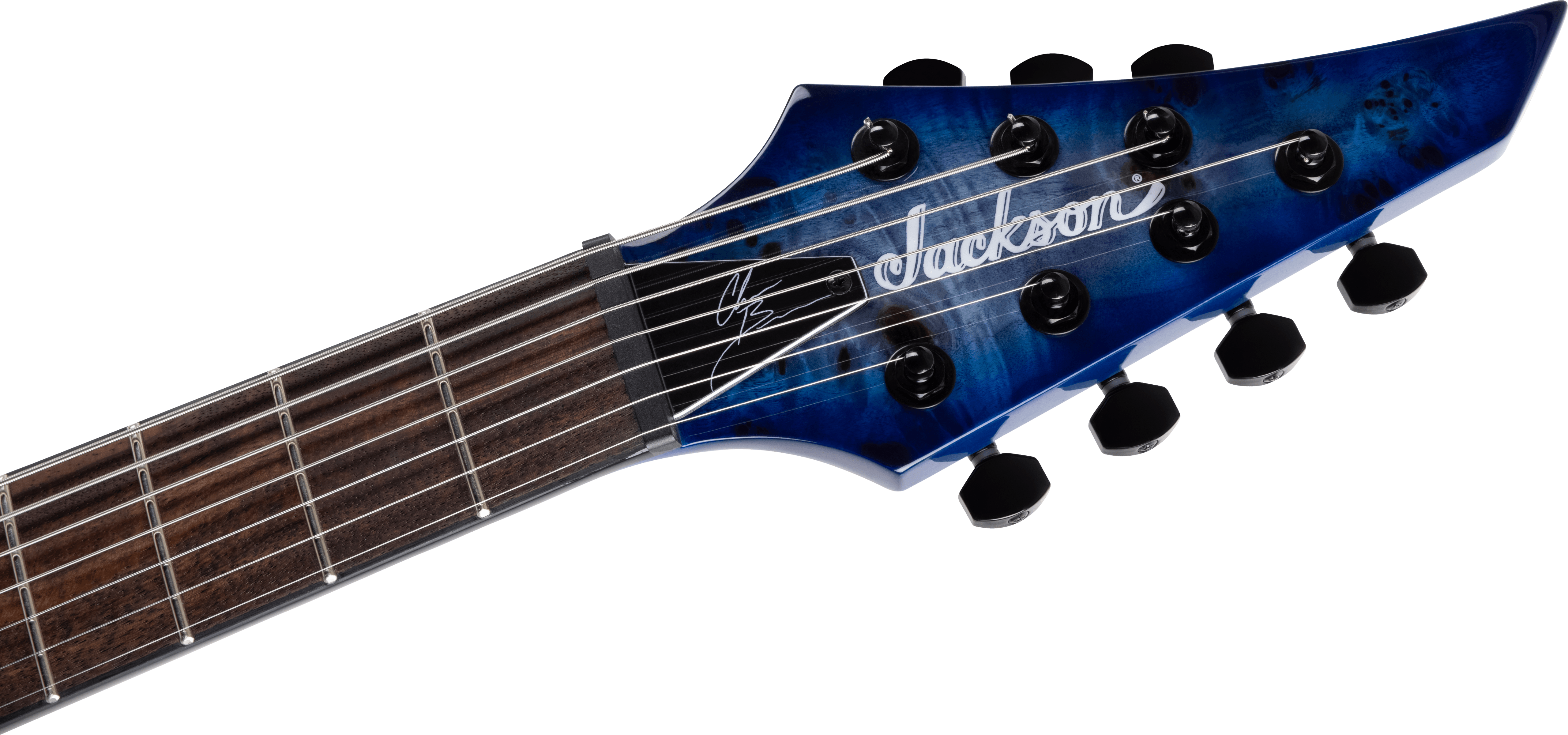 Jackson Chris Broderick Soloist 7 Pro 2h Dimarzio Ht Lau - Trans Blue Poplar - 7-saitige E-Gitarre - Variation 4