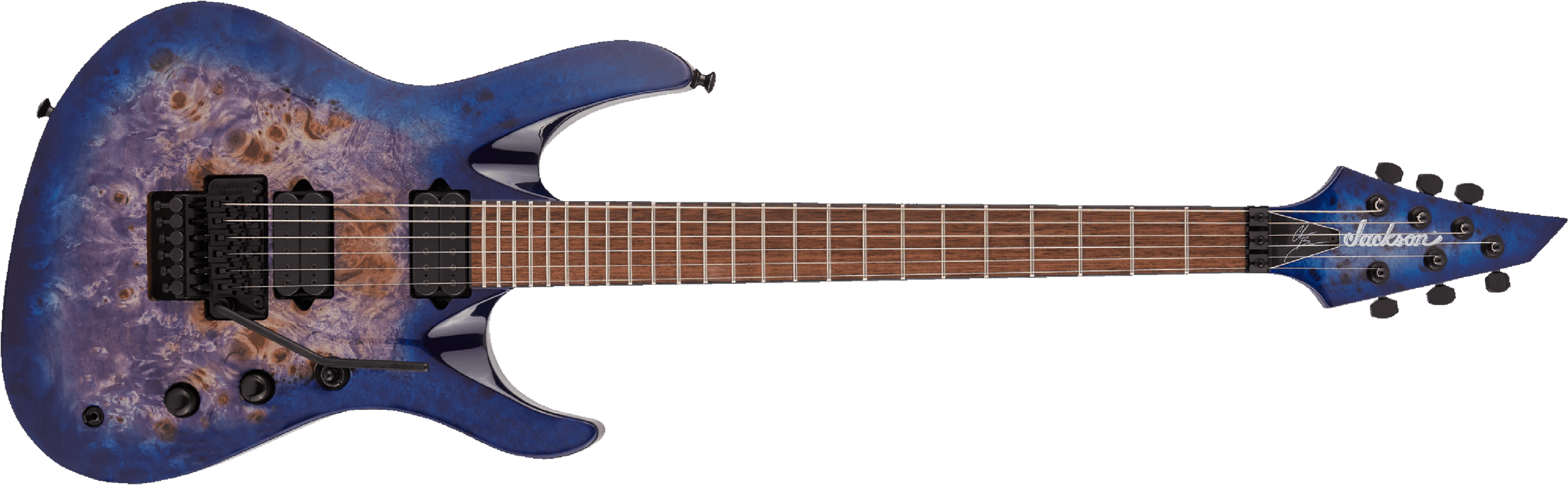 Jackson Chris Broderick Soloist 6 Pro 2h Dimarzio Fr Lau - Trans Blue Poplar - E-Gitarre in Str-Form - Main picture