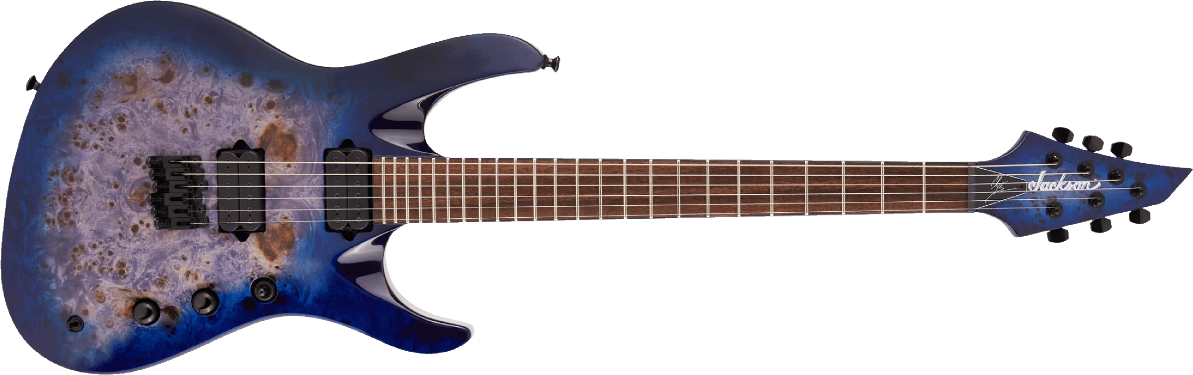 Jackson Chris Broderick Soloist 6 Pro 2h Dimarzio Ht Lau - Trans Blue Poplar - E-Gitarre in Str-Form - Main picture