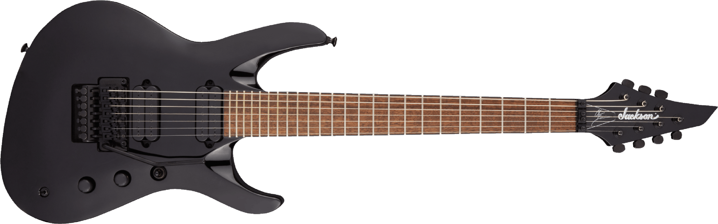 Jackson Chris Broderick Soloist 7 Pro Signature 2h Dimarzio Fr Lau - Gloss Black - 7-saitige E-Gitarre - Main picture