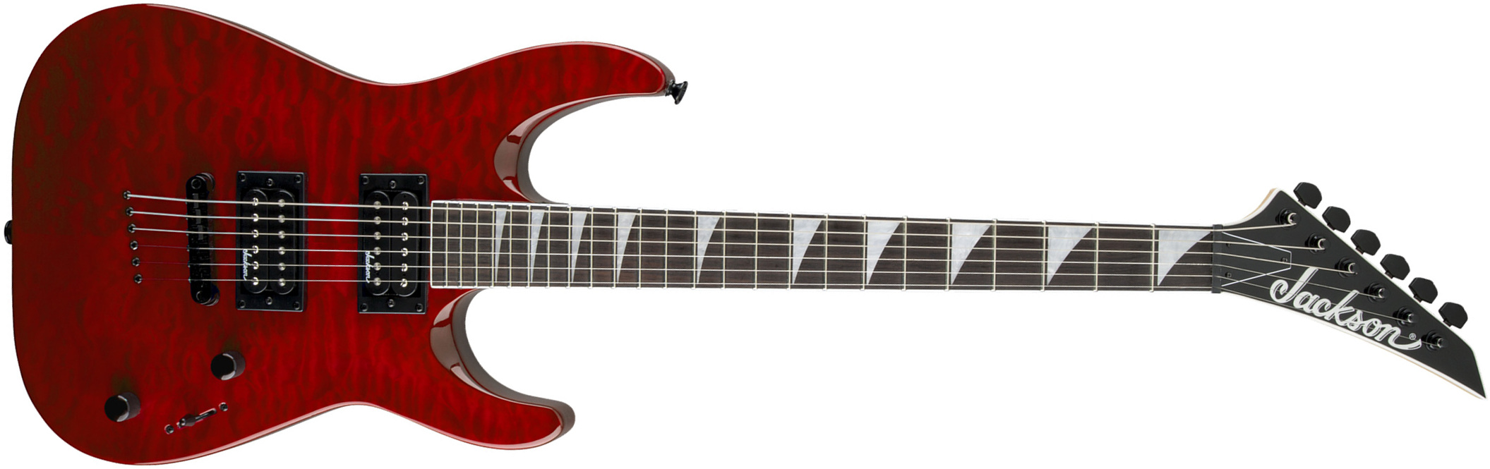Jackson Dinky Arch Top Js32tq Dka  Hh Ht Ama - Transparent Red - E-Gitarre aus Metall - Main picture