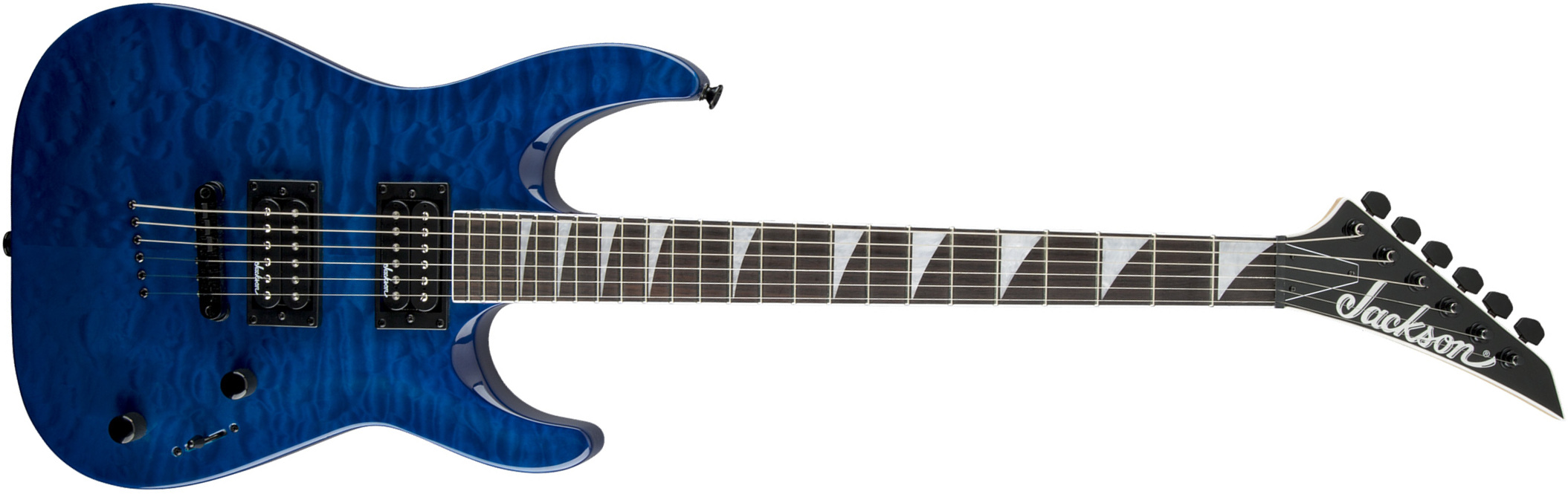 Jackson Dinky Arch Top Js32tq Dka  Hh Ht Ama - Transparent Blue - E-Gitarre aus Metall - Main picture