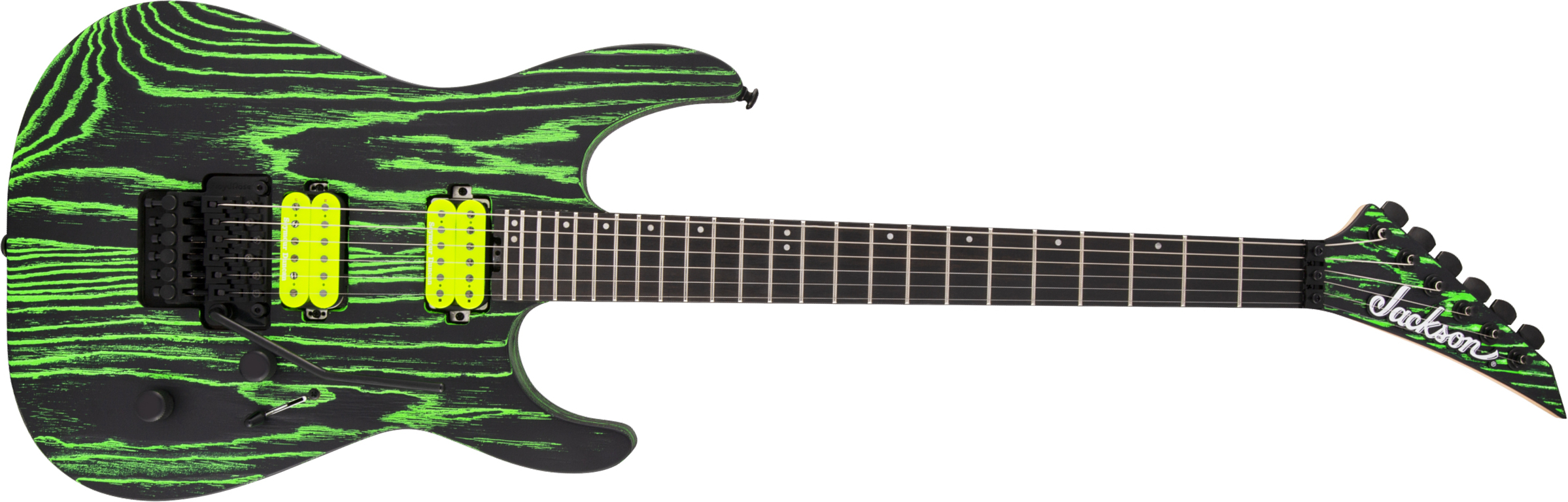 Jackson Dinky Dk2 Ash Pro 2h Seymour Duncan Fr Eb - Green Glow - E-Gitarre aus Metall - Main picture