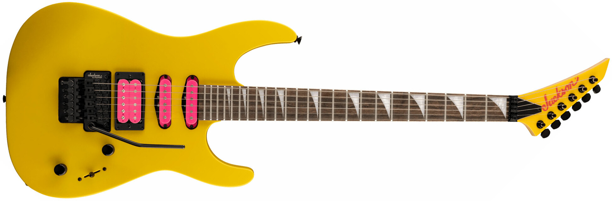 Jackson Dinky Dk3xr Hss Fr Lau - Caution Yellow - E-Gitarre in Str-Form - Main picture