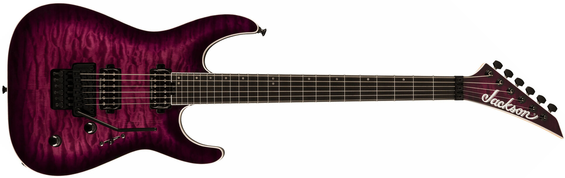 Jackson Dinky Dkaq Pro Plus 2h Seymour Duncan Fr Eb - Transparent Purple Burst - E-Gitarre in Str-Form - Main picture