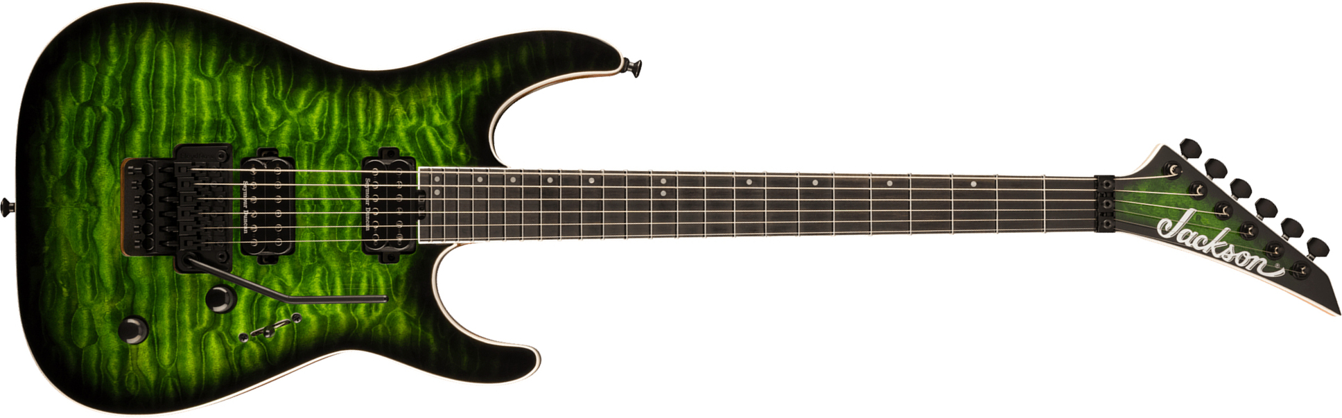Jackson Dinky Dkaq Pro Plus 2h Seymour Duncan Fr Eb - Emerald Green - E-Gitarre aus Metall - Main picture