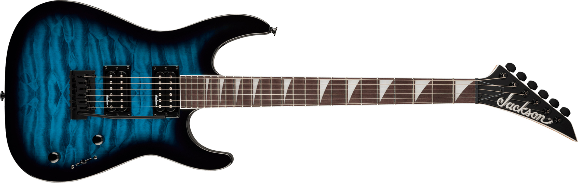 Jackson Dinky Js20 Dkq 2pt 2h Trem Ama - Transparent Blue Burst - E-Gitarre in Str-Form - Main picture