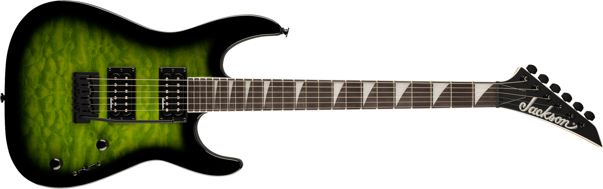 Jackson Dinky Js20 Dkq 2pt 2h Trem Ama - Transparent Green Burst - E-Gitarre in Str-Form - Main picture