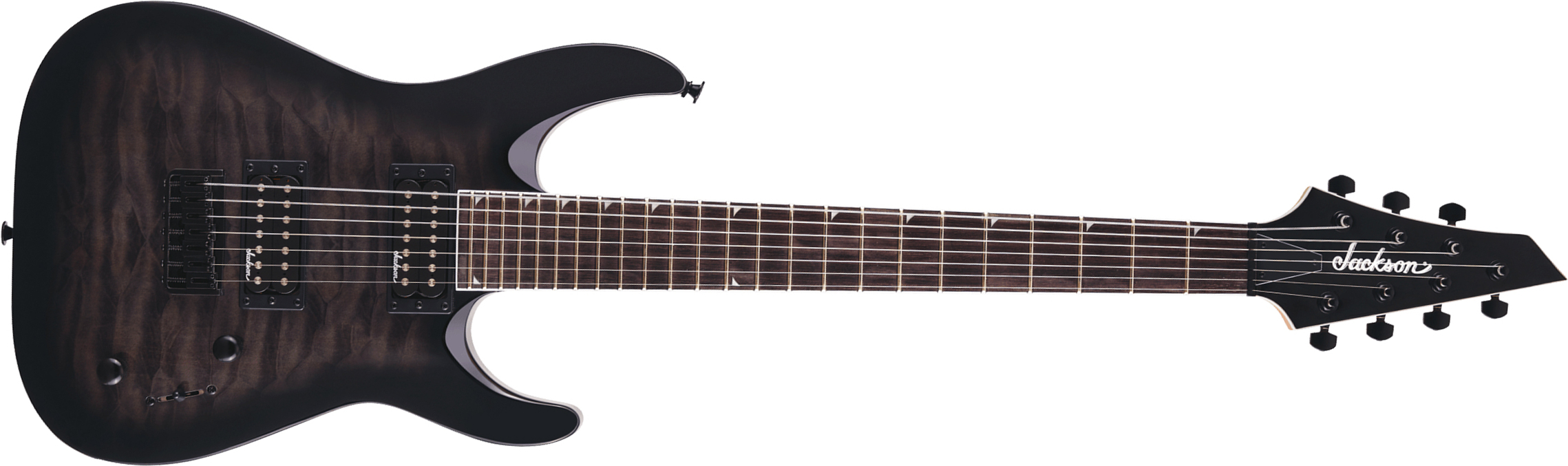 Jackson Dinky Js22q-7 Dka Ht Arch Top 2h Ht Ama - Transparent Black Burst - 7-saitige E-Gitarre - Main picture