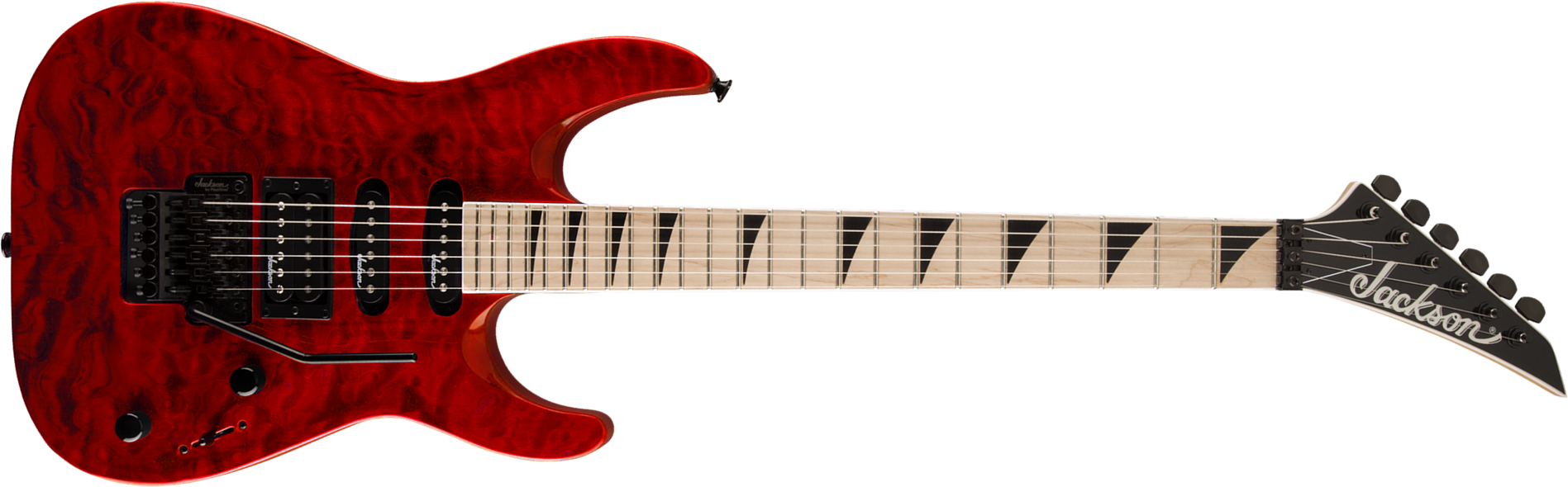Jackson Dinky Js34q Dka Hss Fr Mn - Trans Red - E-Gitarre aus Metall - Main picture