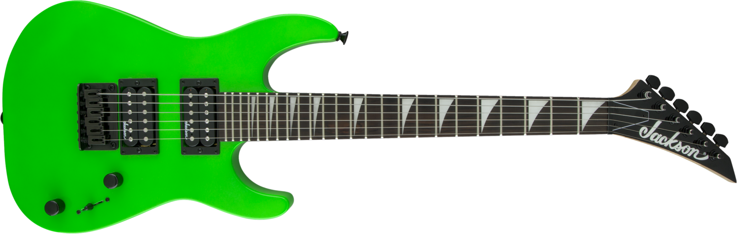 Jackson Dinky Minion Js1x Diapason Court Hh Ht Ama - Neon Green - E-Gitarre für Kinder - Main picture