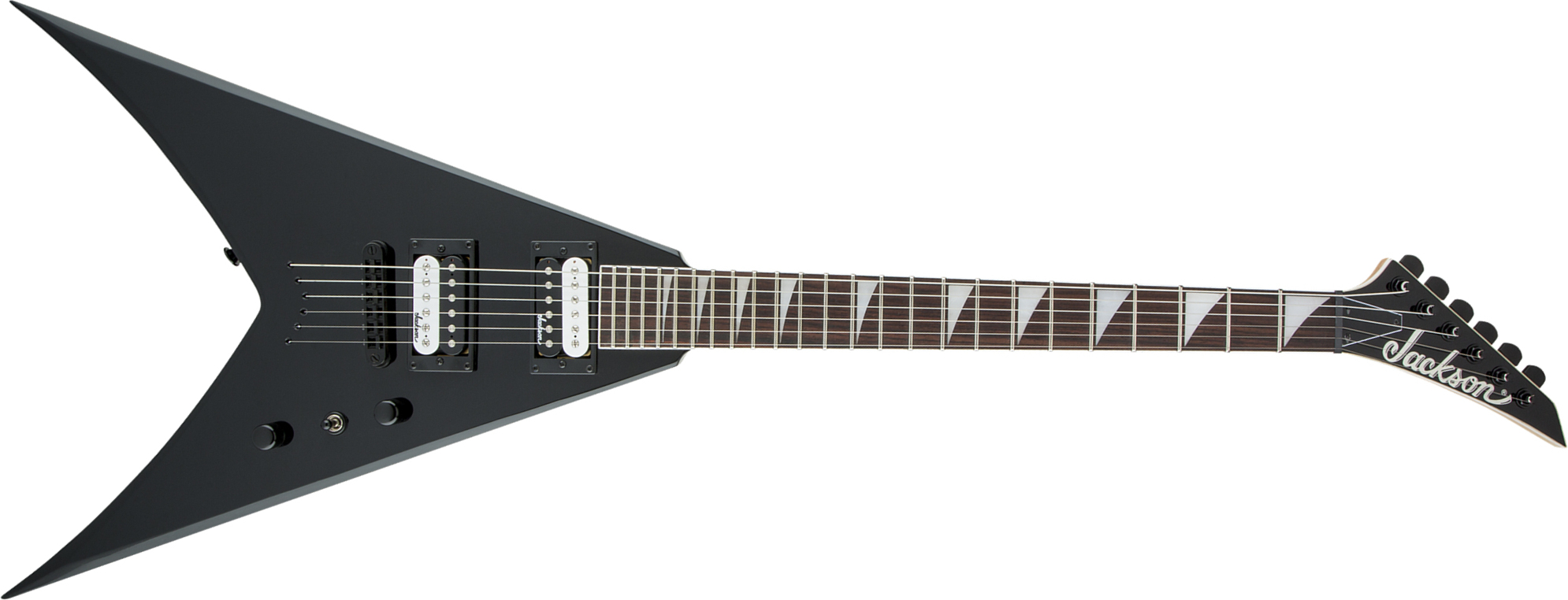 Jackson King V Js32t 2h Ht Ama - Gloss Black - E-Gitarre aus Metall - Main picture