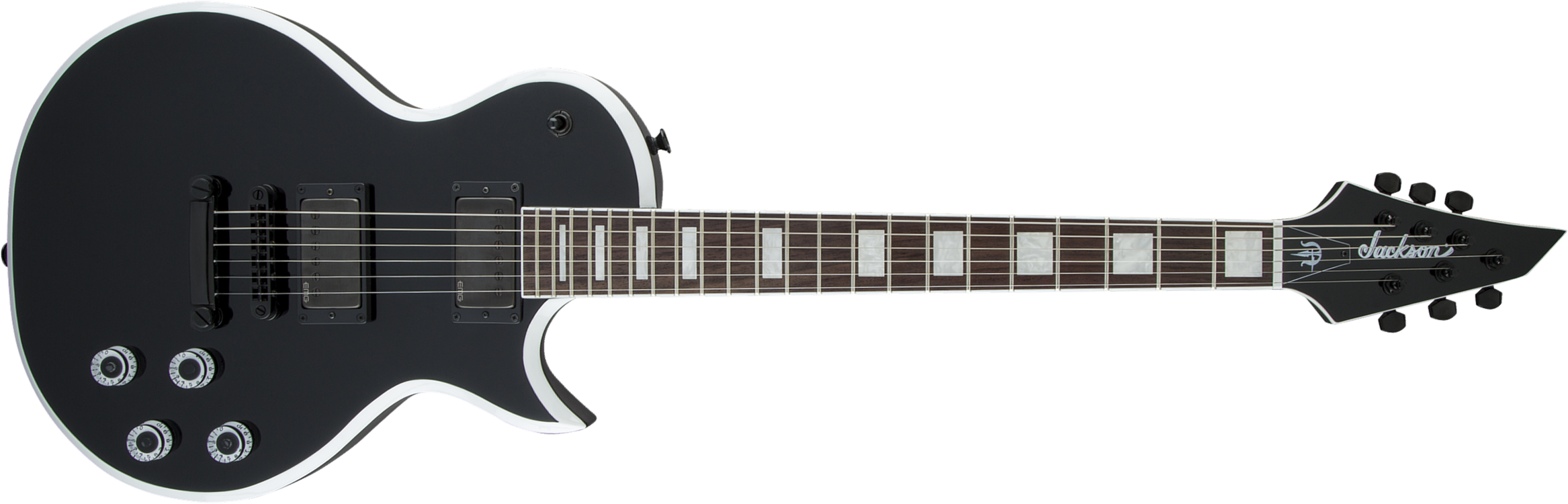 Jackson Marty Friedman Mf1 X-series Signature 2h Emg Ht Lau - Black With White Bevels - Single-Cut-E-Gitarre - Main picture