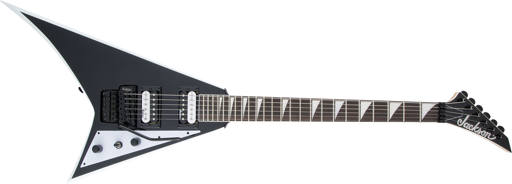 Jackson Randy Rhoads Js32 2h Fr Ama - Black With White Bevels - E-Gitarre aus Metall - Main picture