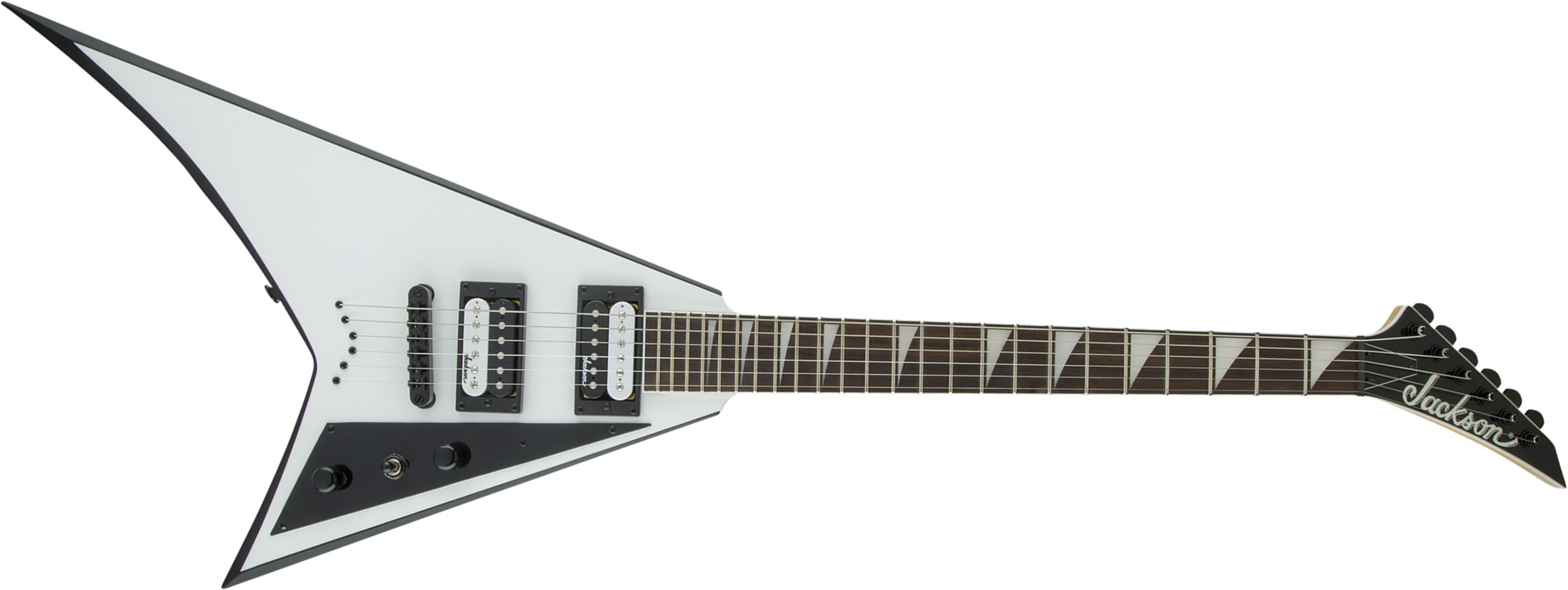 Jackson Randy Rhoads Js32t 2h Ht Ama - White With Black Bevels - E-Gitarre aus Metall - Main picture