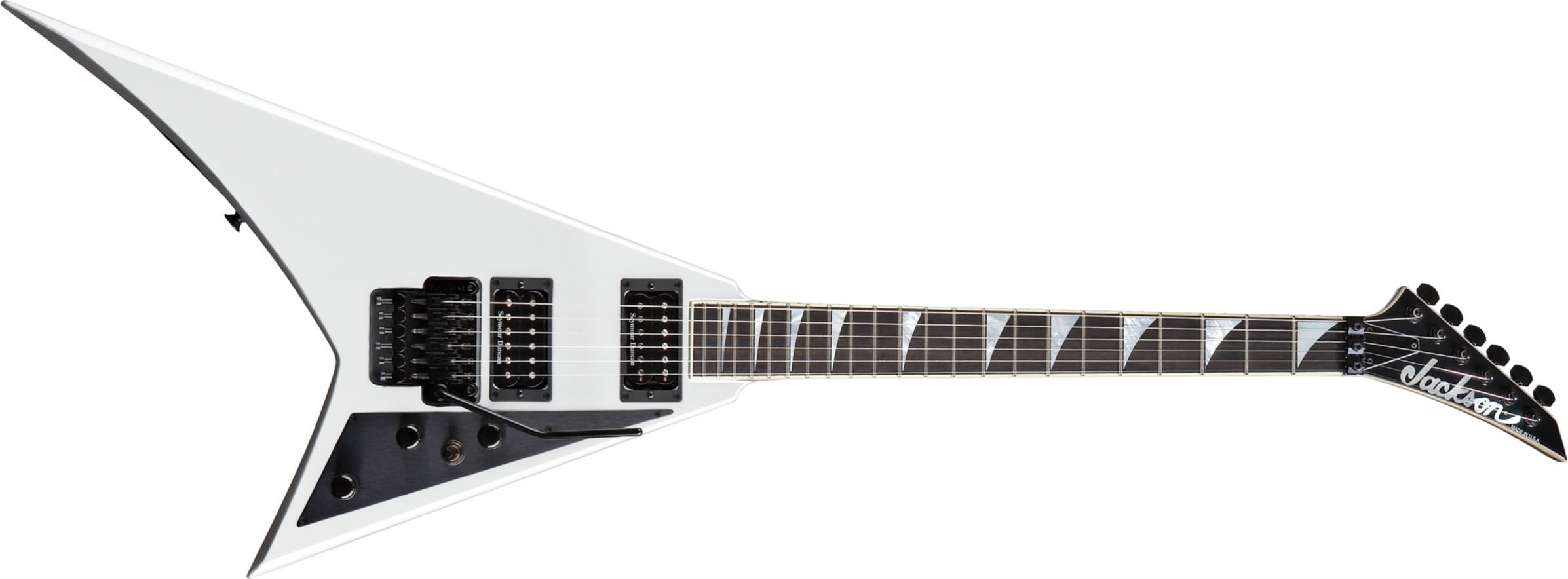Jackson Randy Rhoads Rr1 Select Usa 2h Seymour Duncan Fr Eb - White With Black Pinstripes - E-Gitarre aus Metall - Main picture
