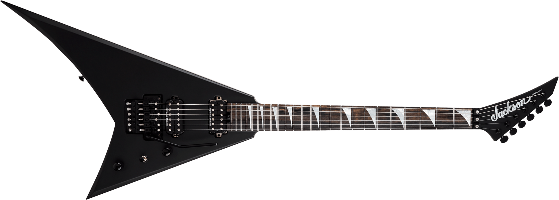 Jackson Rhoads Rr24 American 2h Seymour Duncan Fr Eb - Satin Black - E-Gitarre aus Metall - Main picture