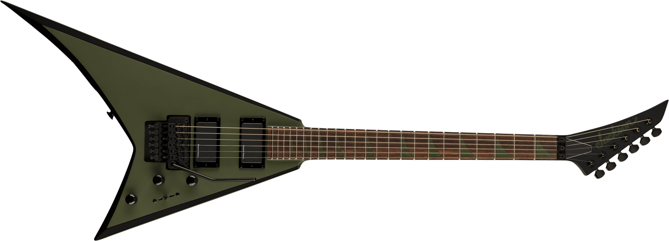 Jackson Rhoads Rrx24 2h Seymour Duncan Fr Lau - Matte Army Drab With Black Bevels - E-Gitarre aus Metall - Main picture
