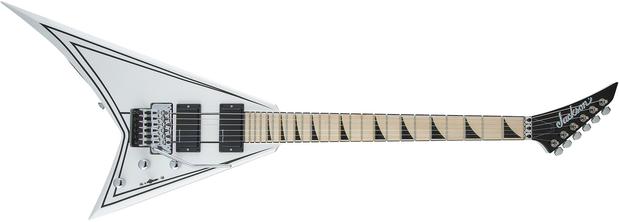 Jackson Rhoads Rrx24m 2h Seymour Duncan Fr Mn - White With Black Pinstripes - E-Gitarre aus Metall - Main picture