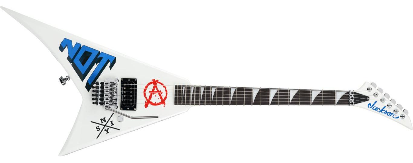 Jackson Rr-22 Legend Series Rhoads Scott Ian Signature Ltd Edition Fr 1h Eb - Pearl White - E-Gitarre aus Metall - Main picture