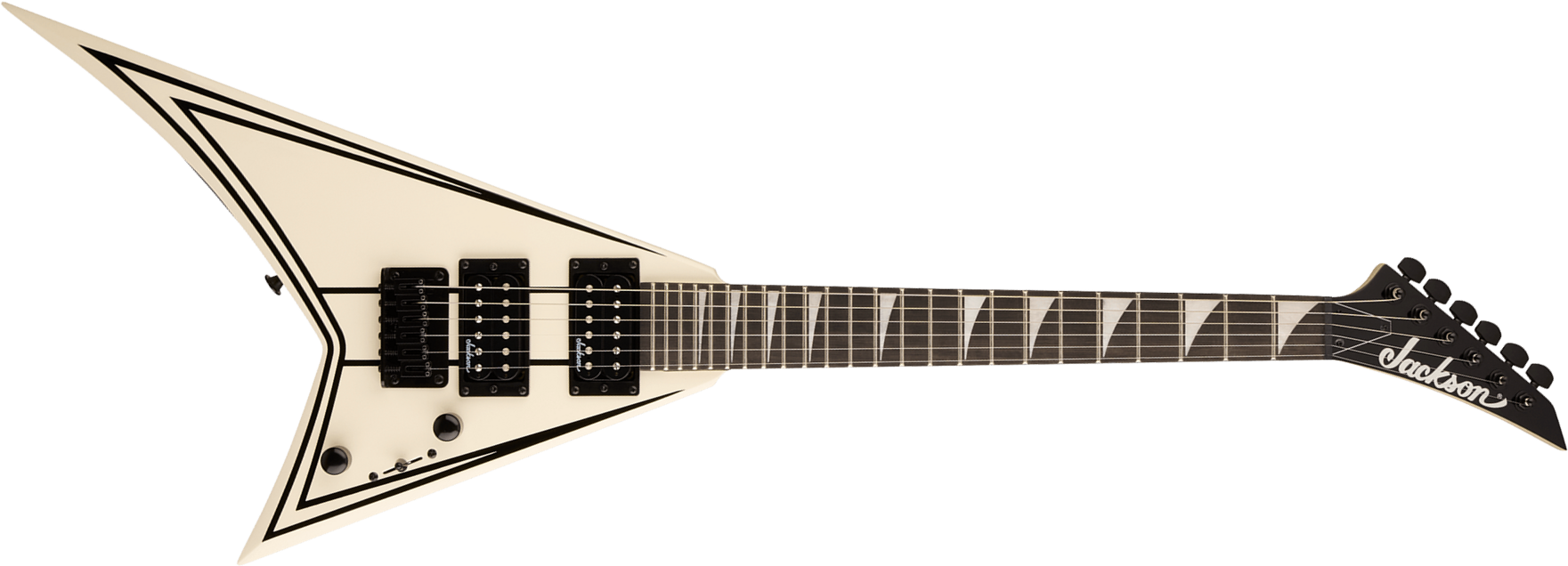Jackson Rr Minion Js1xm Rhoads Shsc 2h Ht Ama - Snow White W/ Black Pin Stripes - E-Gitarre für Kinder - Main picture