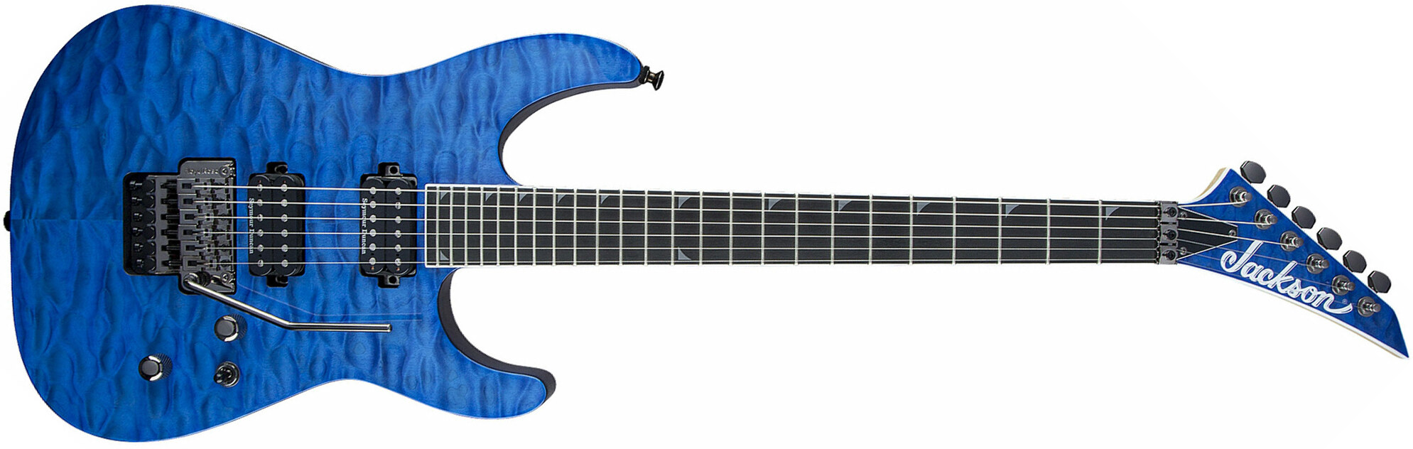 Jackson Soloist Pro Sl2q Mah Hh Seymour Duncan Fr Eb - Transparent Blue - E-Gitarre in Str-Form - Main picture