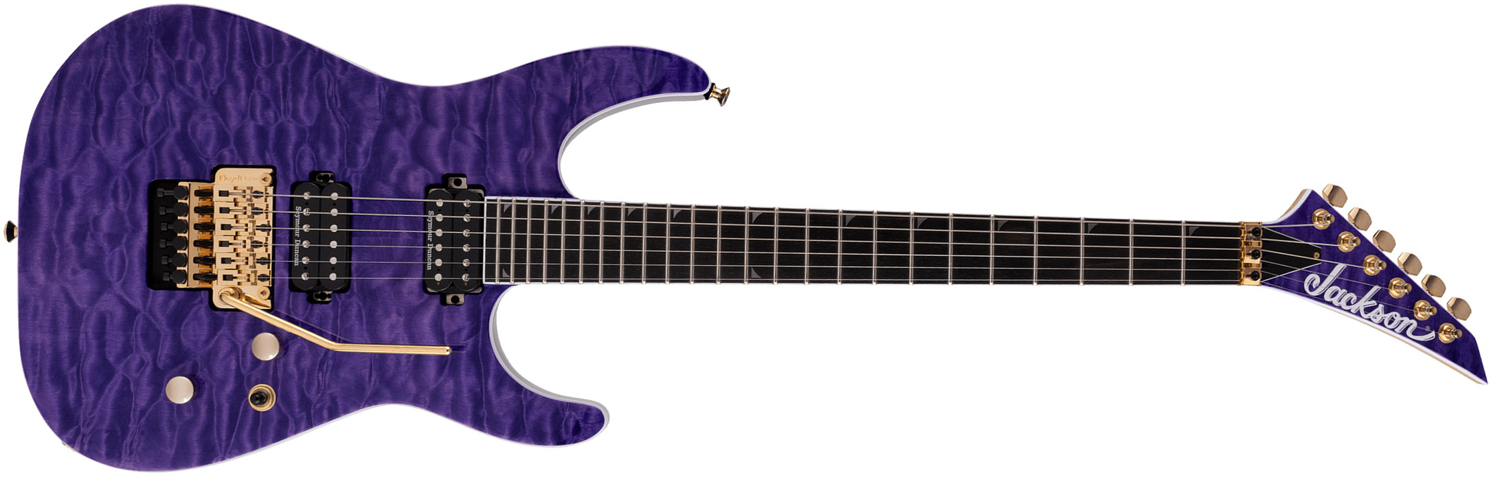 Jackson Soloist Sl2q Mah Pro 2h Seymour Duncan Fr Eb - Transparent Purple - E-Gitarre in Str-Form - Main picture