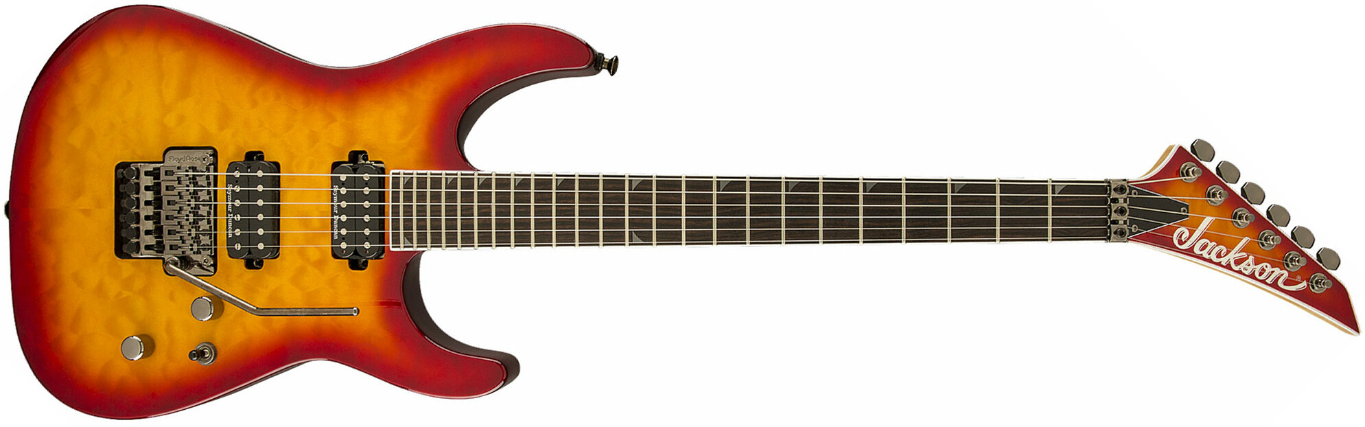 Jackson Soloist Sl2q Mah Pro Hh Seymour Duncan Fr Eb - Burnt Cherry Sunburst - E-Gitarre in Str-Form - Main picture