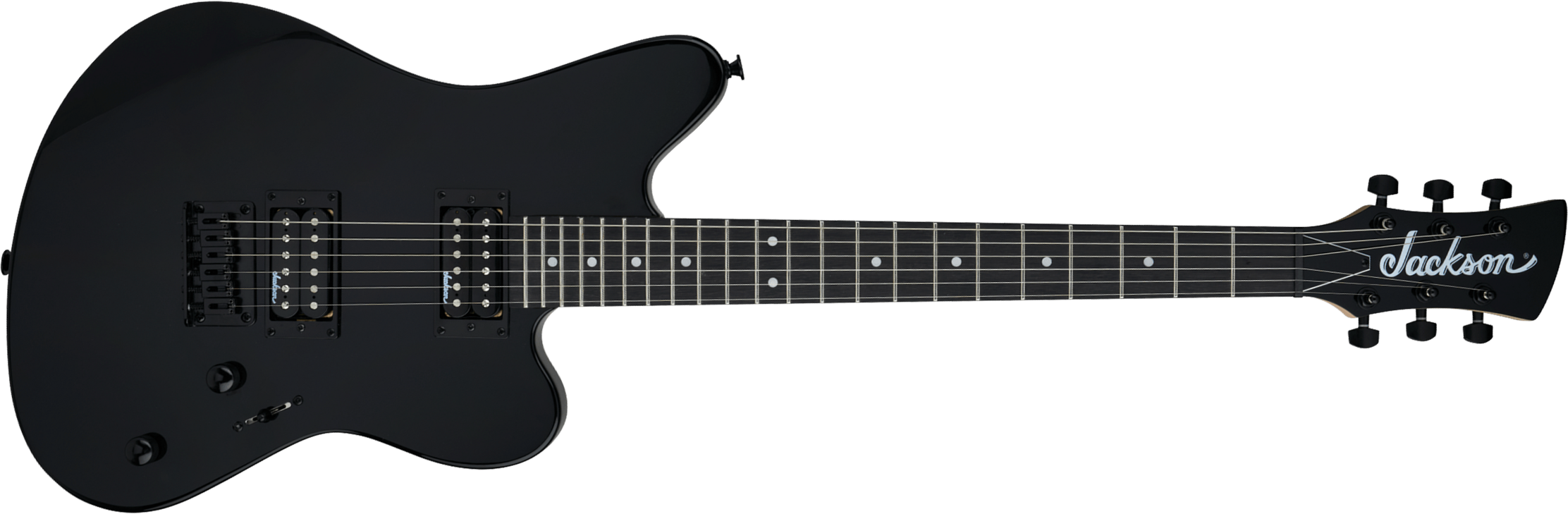 Jackson Surfcaster Js22 Ht 2h Ama - Gloss Black - Retro-Rock-E-Gitarre - Main picture