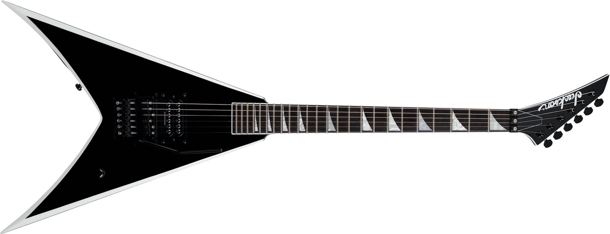 Jackson Wes Borland King V Kv Pro Signature Pro 1h Seymour Duncan Fr Eb - Black W/ White Bevels - Signature-E-Gitarre - Main picture