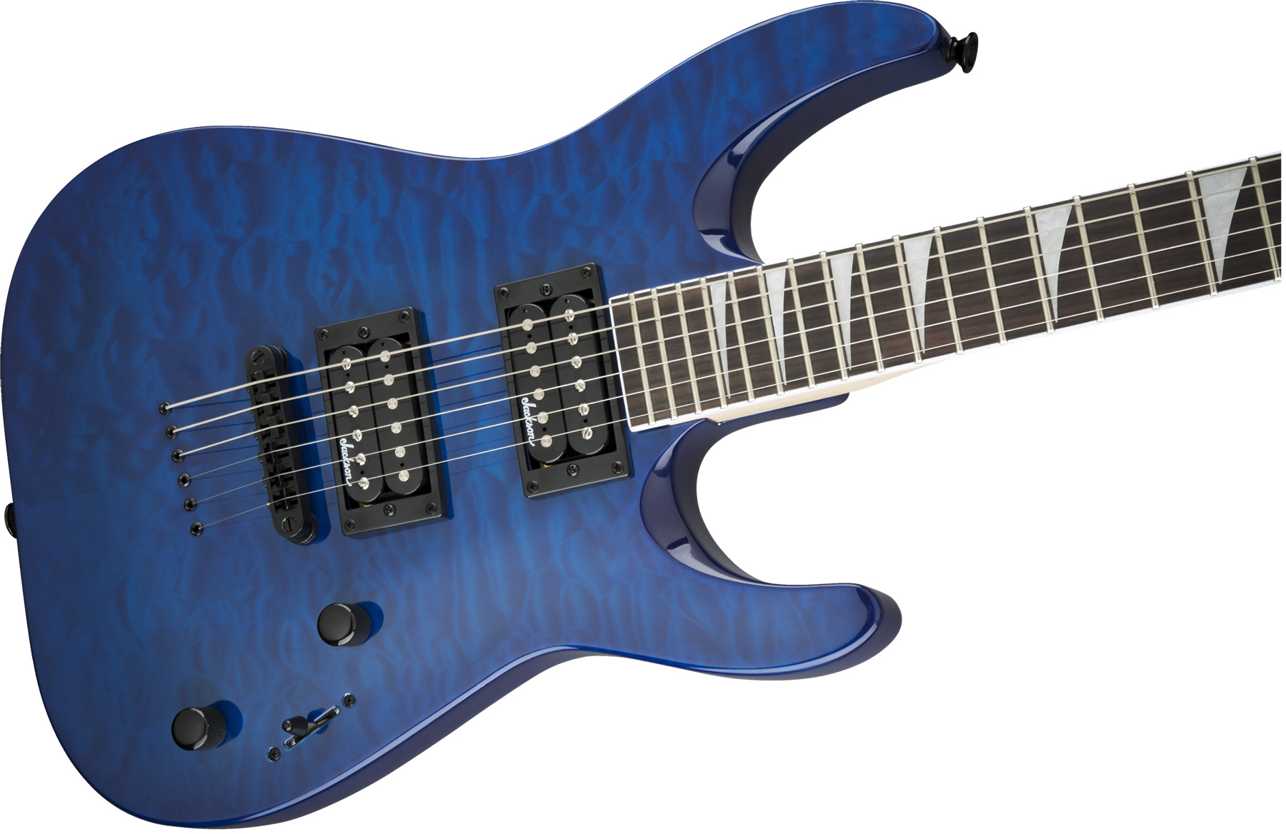 Jackson Dinky Arch Top Js32tq Dka  Hh Ht Ama - Transparent Blue - E-Gitarre aus Metall - Variation 2