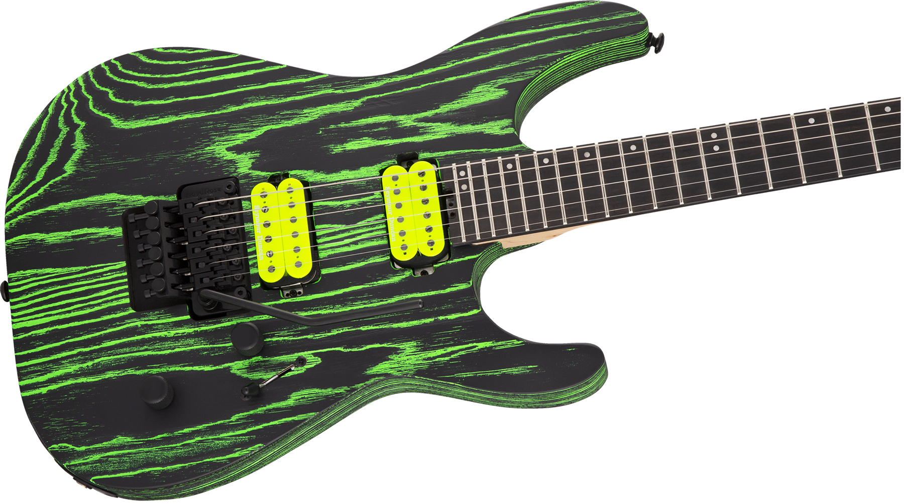 Jackson Dinky Dk2 Ash Pro 2h Seymour Duncan Fr Eb - Green Glow - E-Gitarre aus Metall - Variation 2