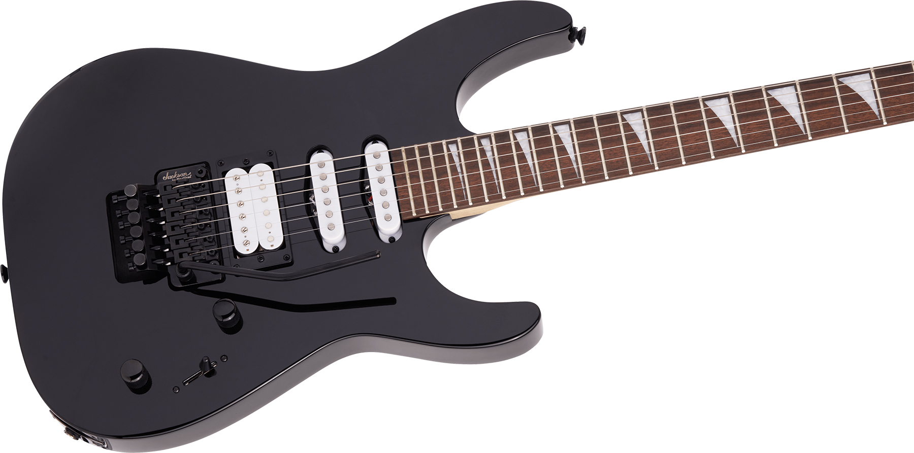 Jackson Dinky Dk3xr Hss Fr Lau - Gloss Black - E-Gitarre in Str-Form - Variation 2