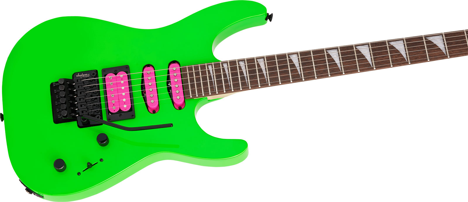 Jackson Dinky Dk3xr Hss Fr Lau - Neon Green - E-Gitarre in Str-Form - Variation 2