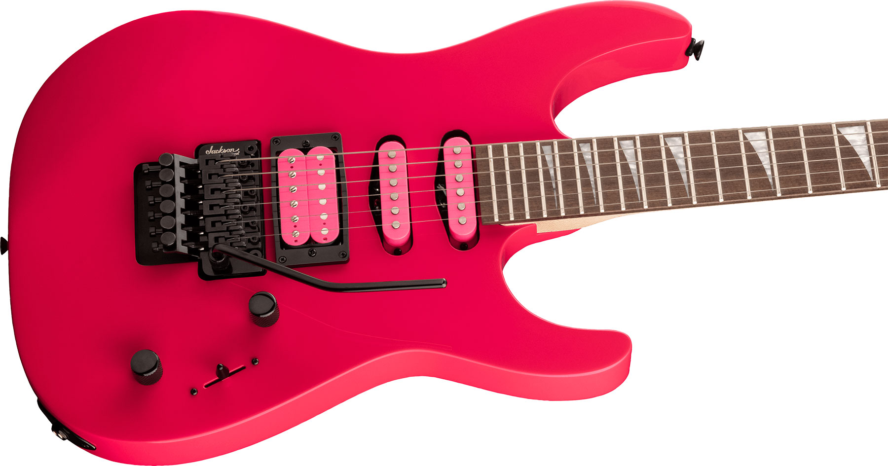 Jackson Dinky Dk3xr Hss Fr Lau - Neon Pink - E-Gitarre in Str-Form - Variation 2
