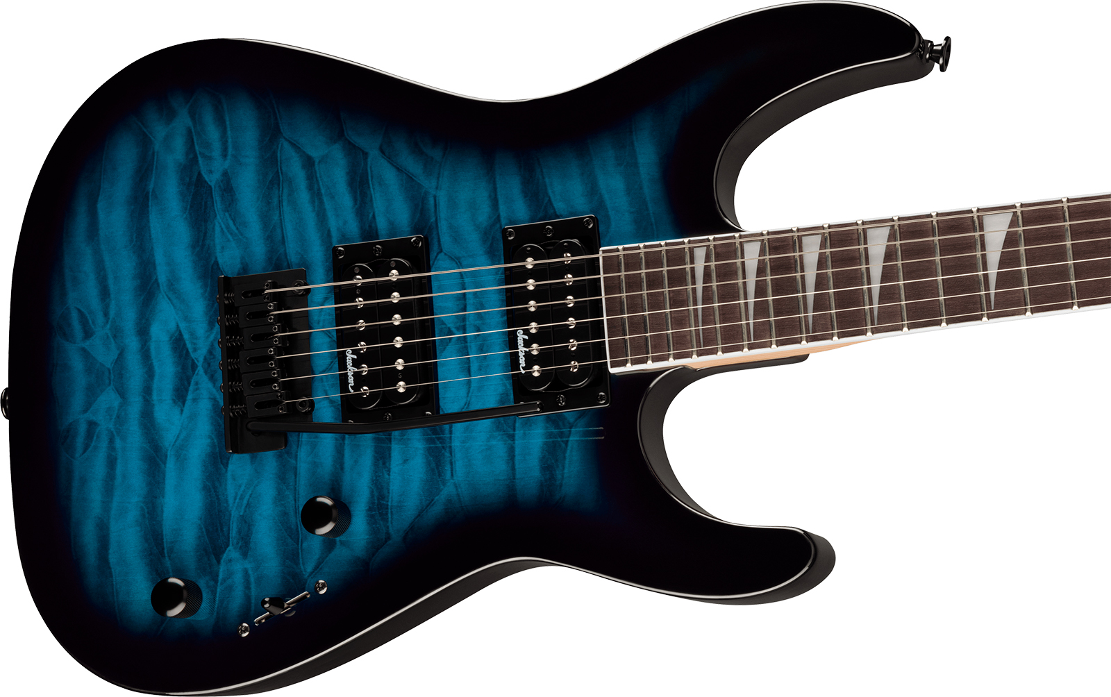 Jackson Dinky Js20 Dkq 2pt 2h Trem Ama - Transparent Blue Burst - E-Gitarre in Str-Form - Variation 2