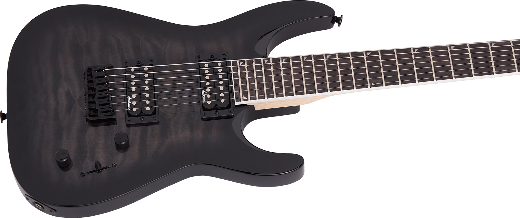 Jackson Dinky Js22q-7 Dka Ht Arch Top 2h Ht Ama - Transparent Black Burst - 7-saitige E-Gitarre - Variation 2