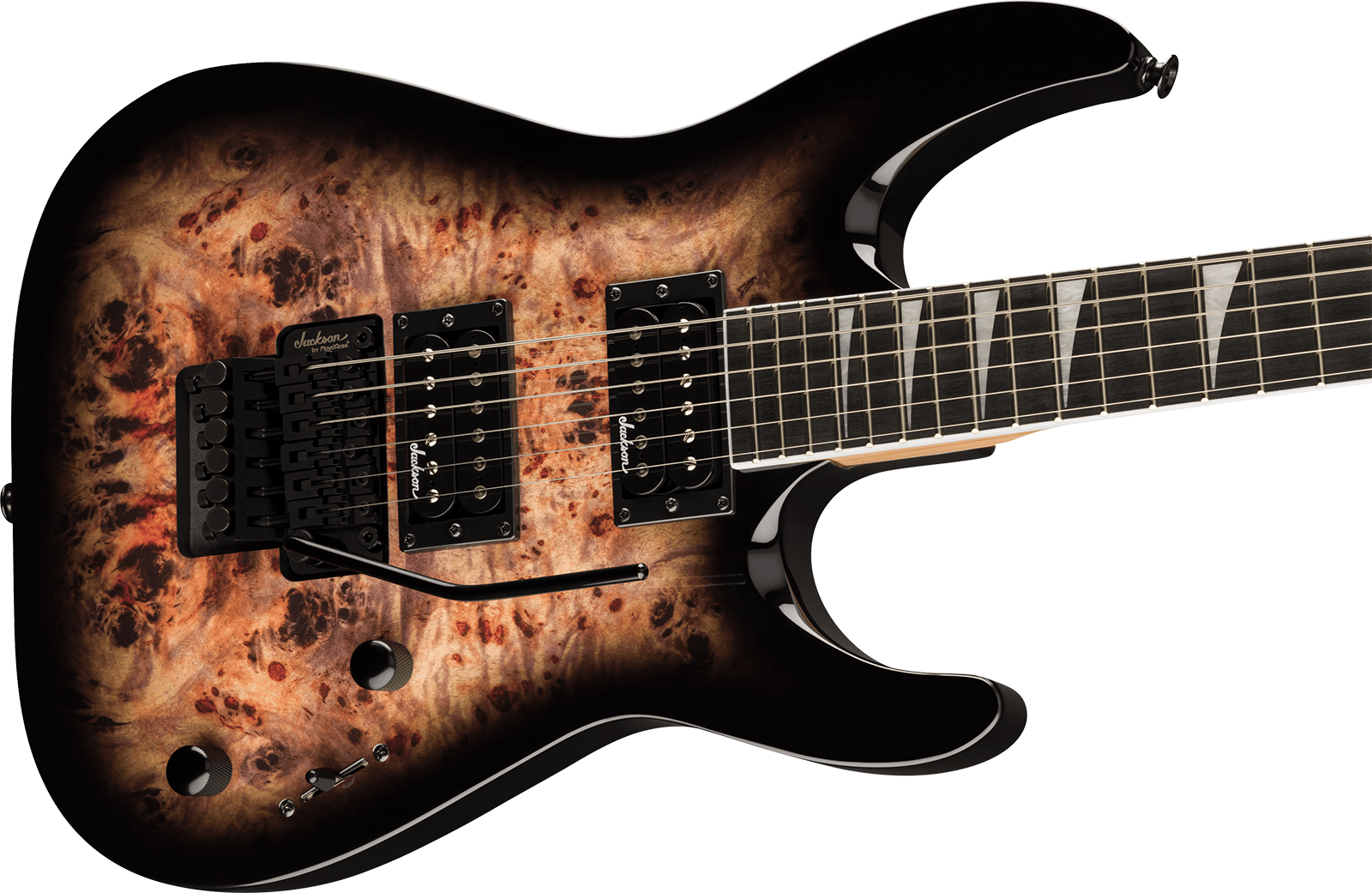Jackson Dinky Js32 Dkap 2h Fr Ama - Transparent Black Burst - E-Gitarre in Str-Form - Variation 2