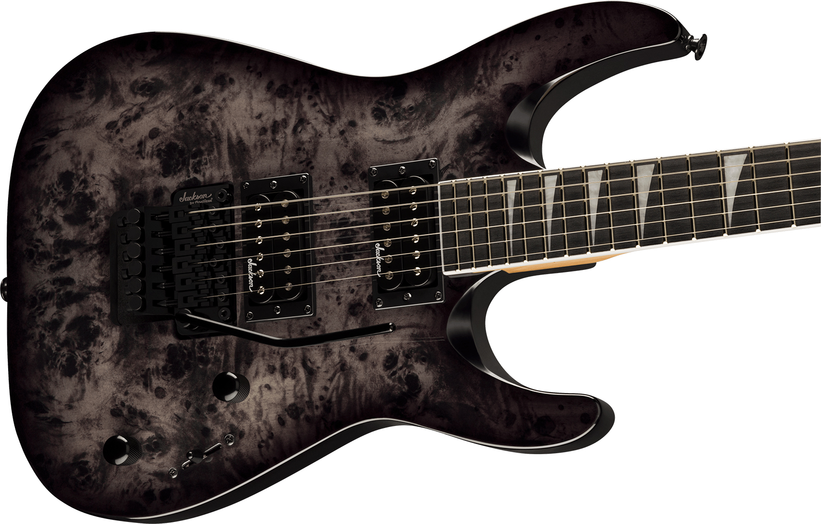 Jackson Dinky Js32 Dkap 2h Fr Ama - Transparent Black - E-Gitarre in Str-Form - Variation 2