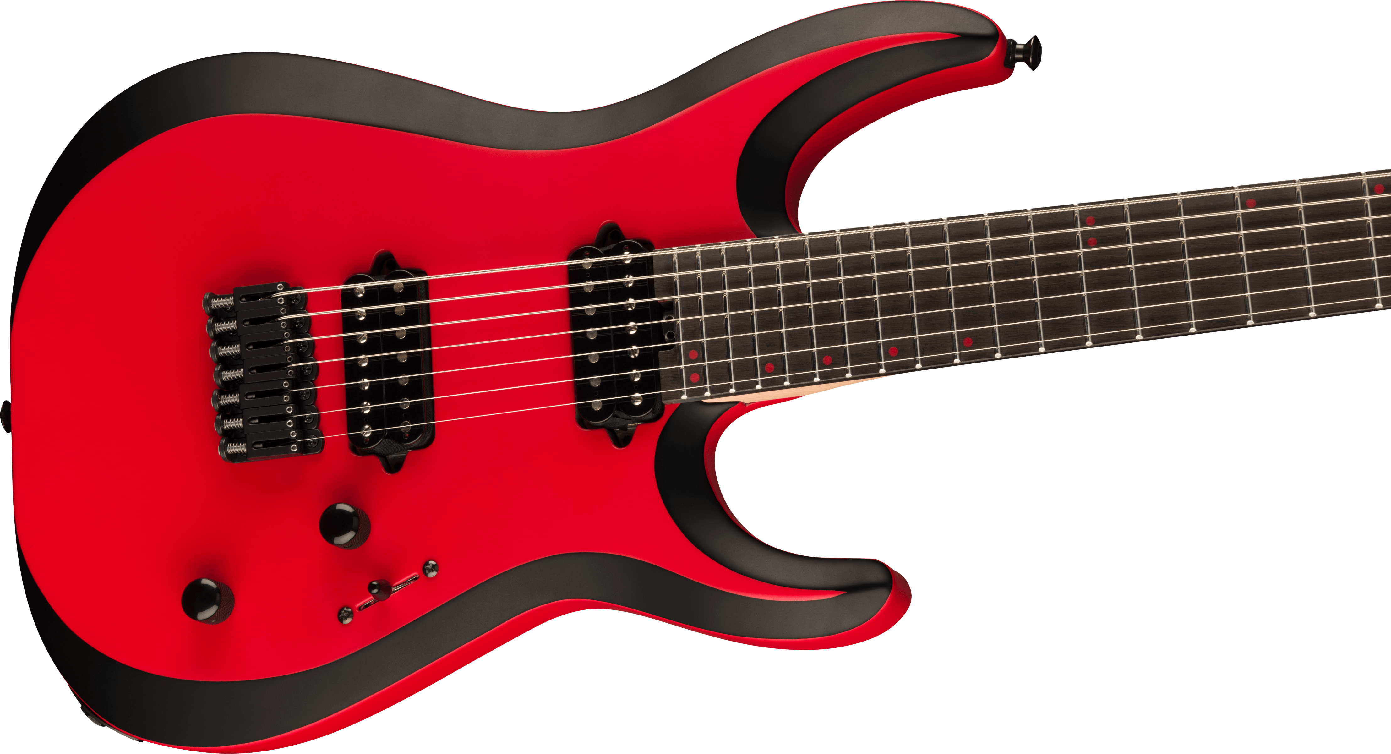 Jackson Dinky Mdk Ht7 Pro Plus 2h Bare Knuckle Eb - Satin Red W/black Bevels - 7-saitige E-Gitarre - Variation 3