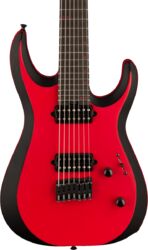 7-saitige e-gitarre Jackson Pro Plus Dinky MDK - Satin red w/black bevels