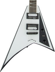 E-gitarre aus metall Jackson Rhoads JS32T - White with black bevels