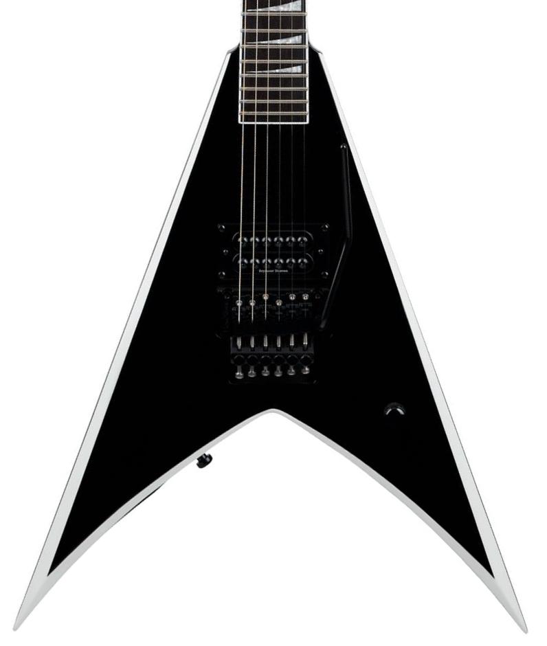 Signature-e-gitarre Jackson Wes Borland Pro King V KV - Black w/ White Bevels